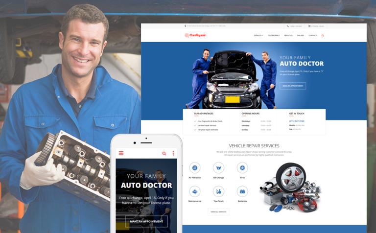 Car Repair - Car Repair Service Responsive Responsive Website Theme Big Screenshot Car Repair - Car Repair Service Responsive Website Template New Screenshots BIG