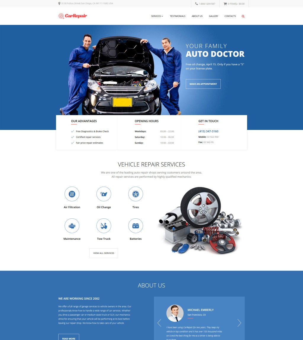 Mechanic Website Template Free