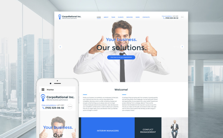CorpoRational Inc. Bootstrap Website Template Big Screenshot CorpoRational Inc. Website Template New Screenshots BIG