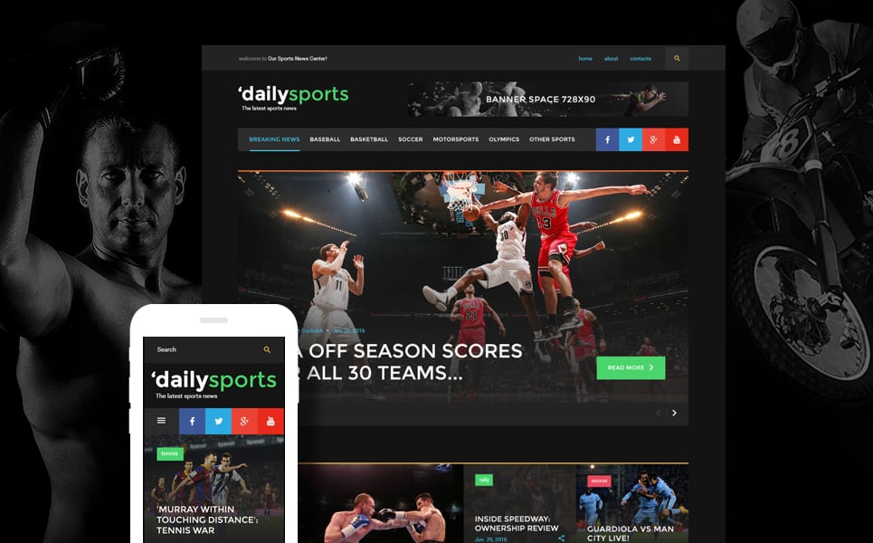 DailySports Website Template New Screenshots BIG