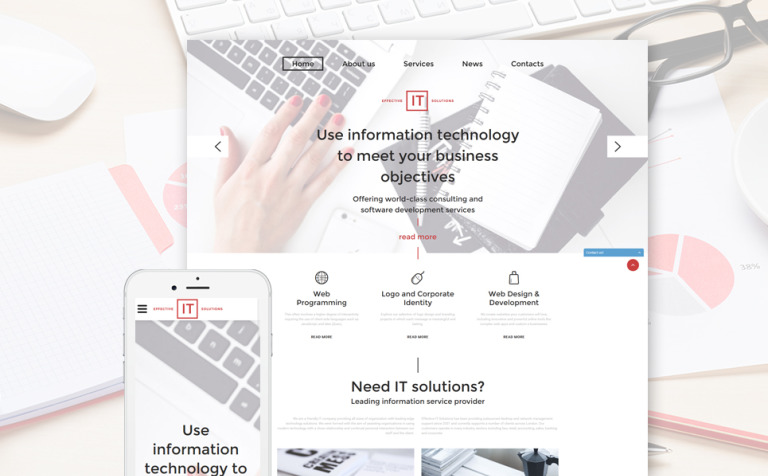 Effective IT Solutions Parallax Website Theme Big Screenshot Effective IT Solutions Website Template New Screenshots BIG
