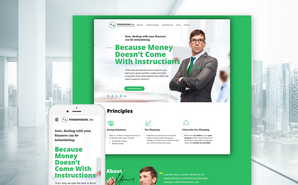 FinAdvision Inc Website Template New Screenshots BIG