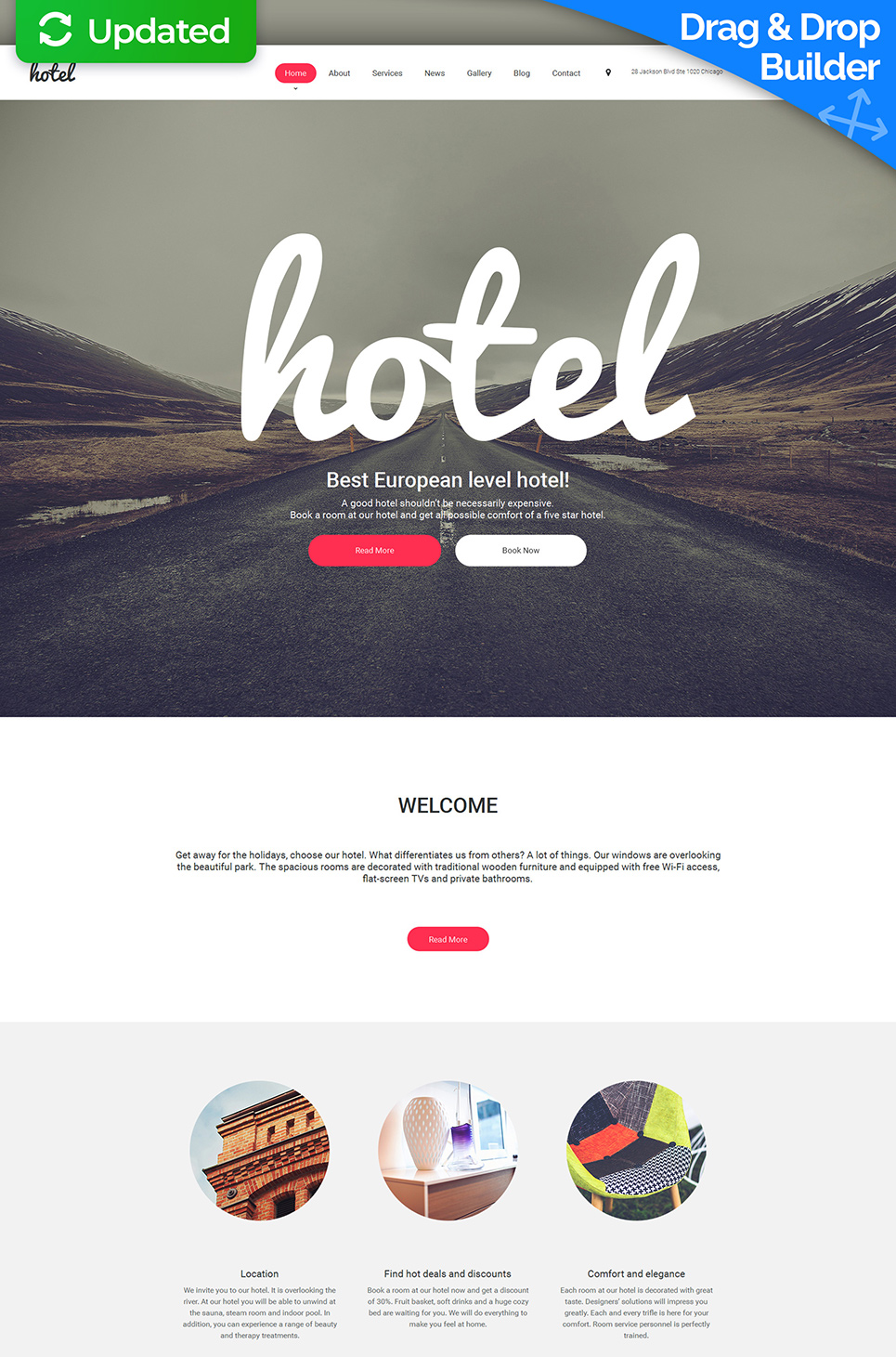 Hotels Responsive Moto CMS 3 Template New Screenshots BIG