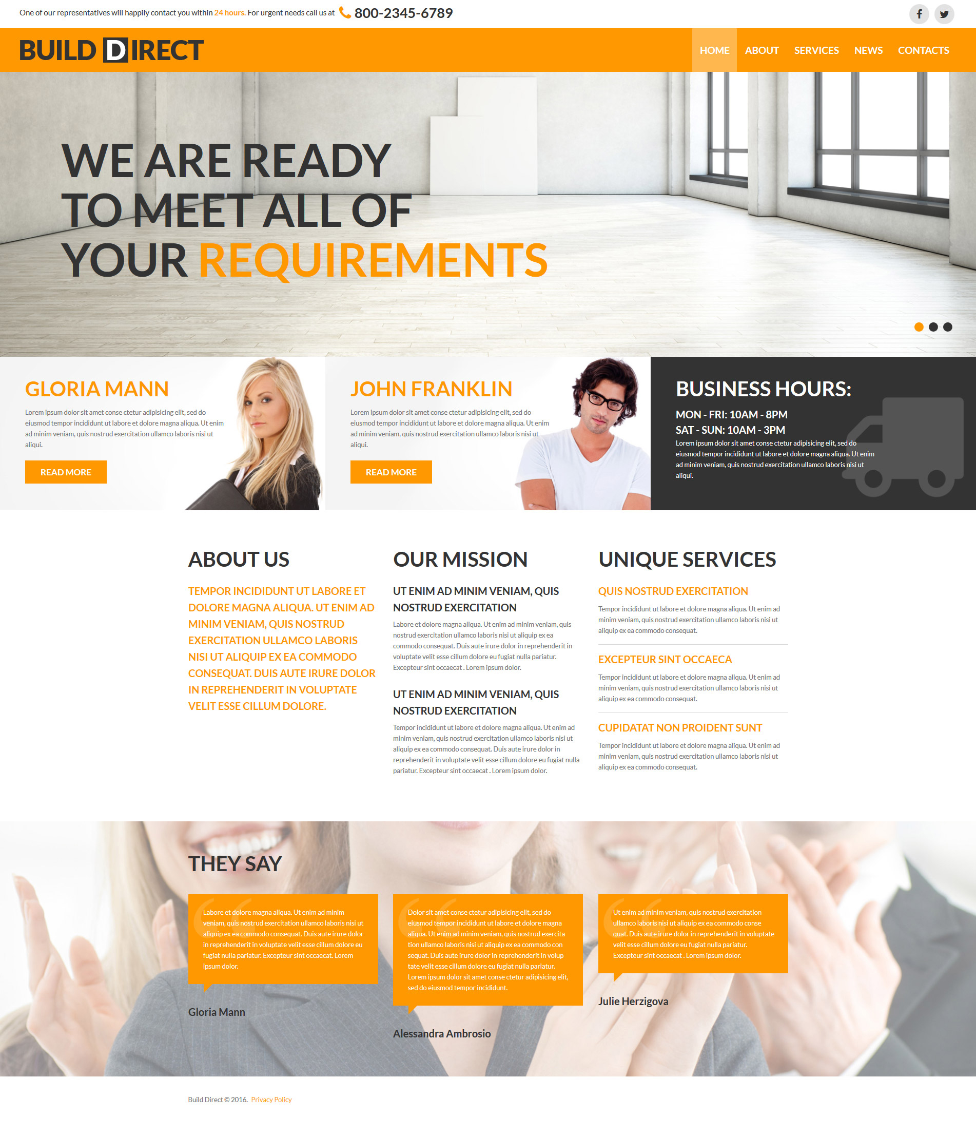 Joomla Vorlage namens "Construction Company Free Modern" #58786 - Screenshot