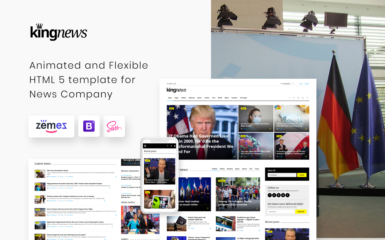 KingNews - News Portal Responsive Website Template