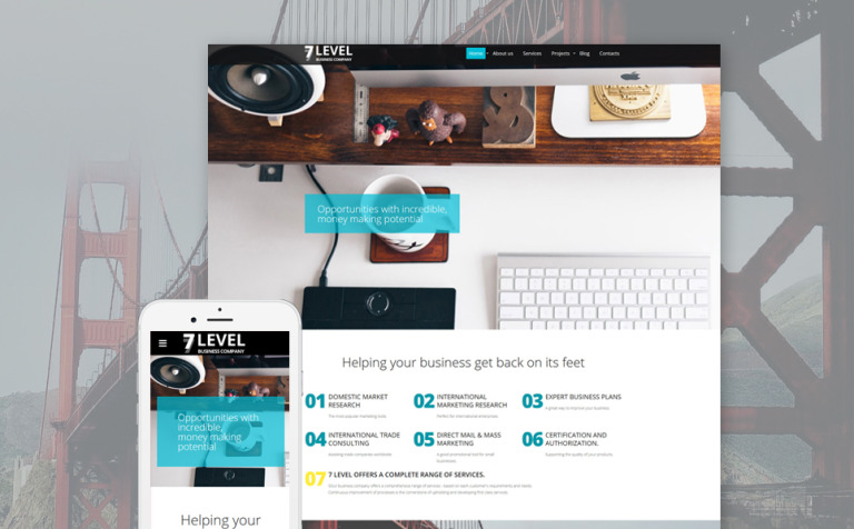 7 Level Parallax Website Template Big Screenshot 7 Level Website Template New Screenshots BIG
