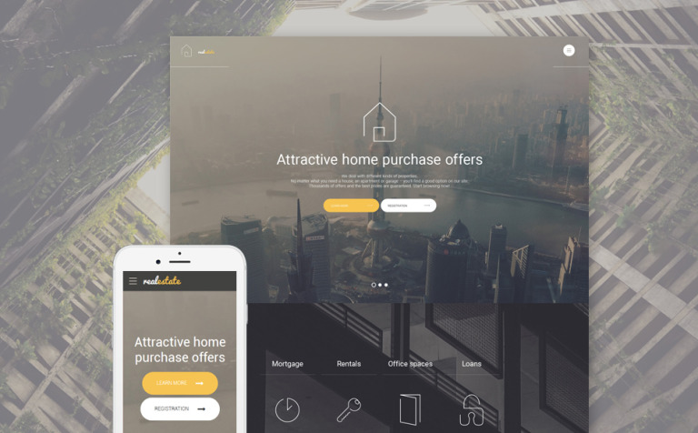 Real Estate Responsive Website Template Big Screenshot Real Estate Website Template New Screenshots BIG