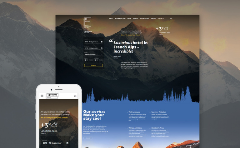 11 rooms Responsive Bootstrap Website Template Big Screenshot 11 rooms Responsive Website Template New Screenshots BIG
