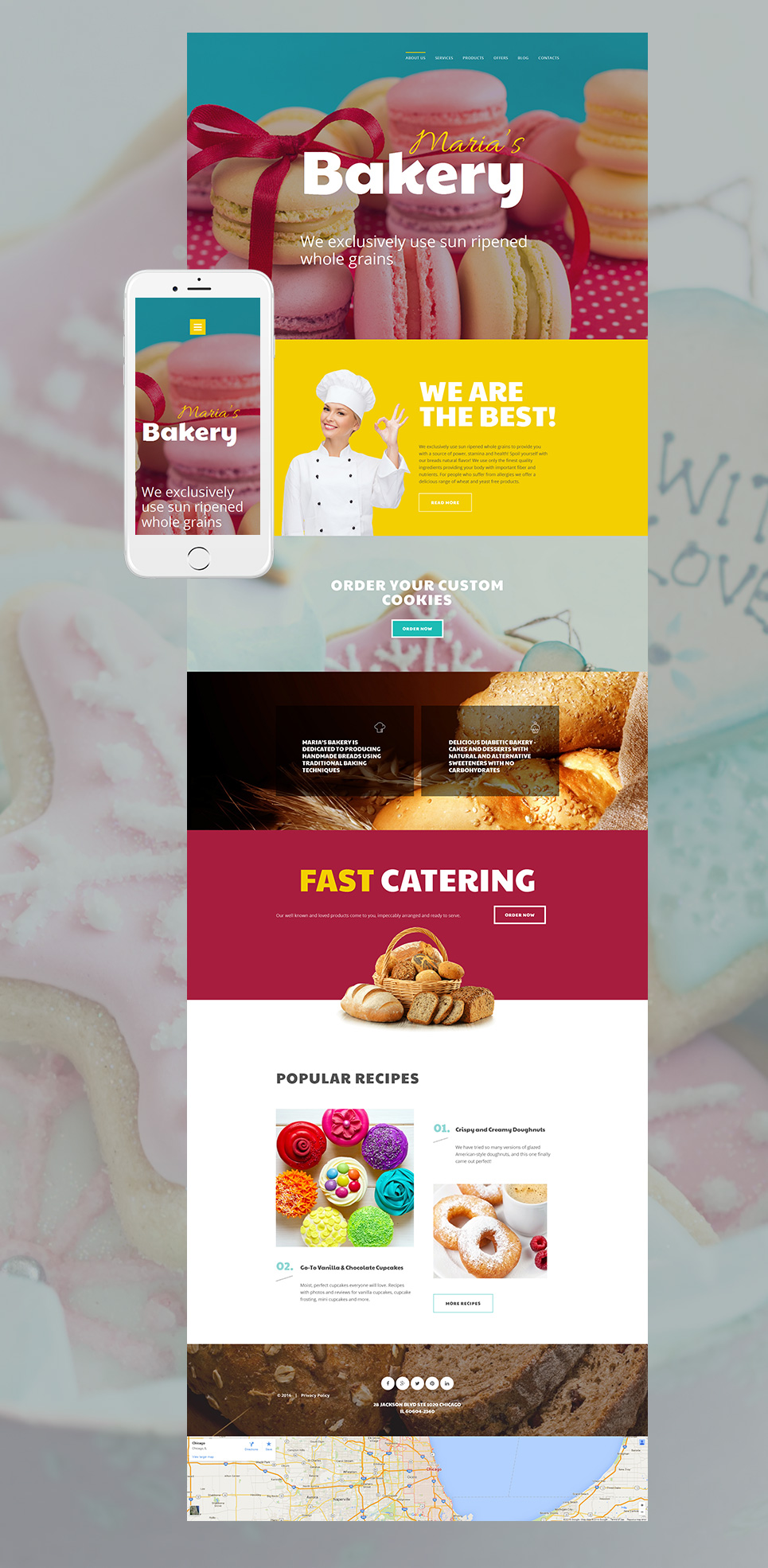 Bakery Responsive Moto CMS 3 Template New Screenshots BIG