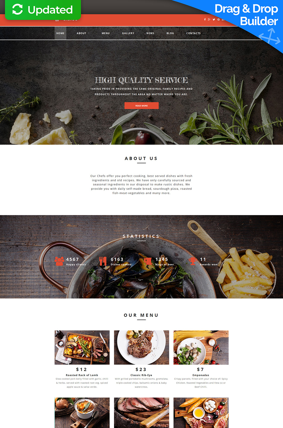 Cafe and Restaurant Responsive Moto CMS 3 Template New Screenshots BIG