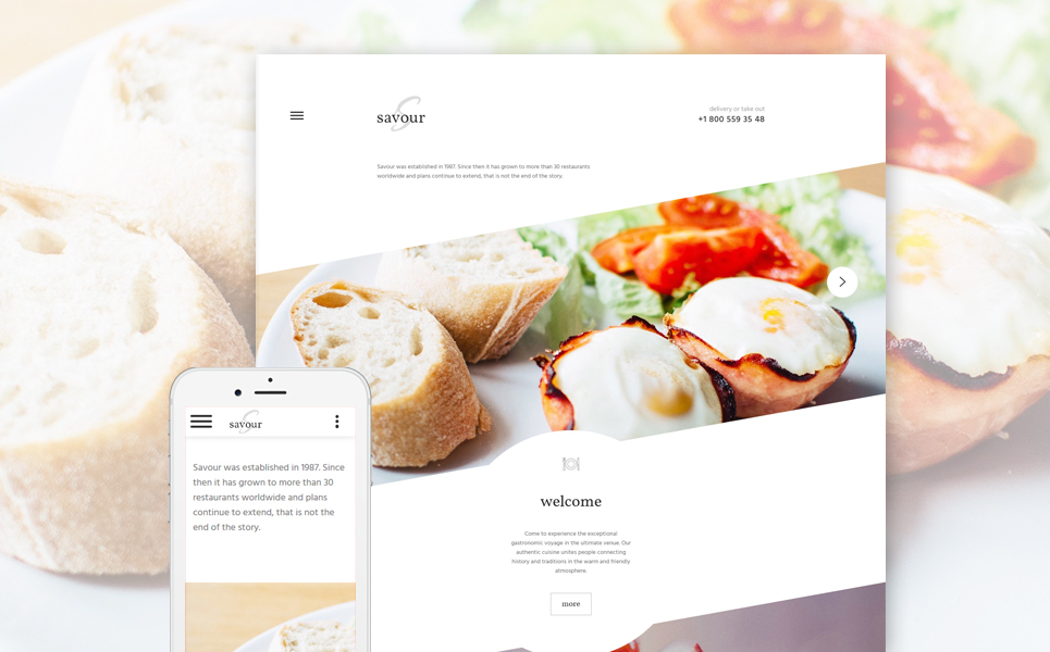 Cafe and Restaurant Responsive Website Template New Screenshots BIG