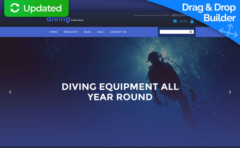 Diving Bootstrap MotoCMS Ecommerce Template Big Screenshot Diving Responsive MotoCMS Ecommerce Template New Screenshots BIG