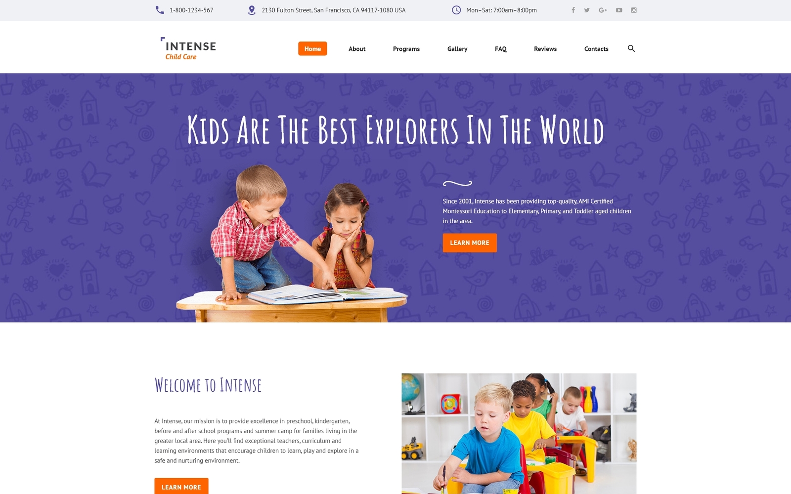 "Intense Child Care" modèle web adaptatif #58879