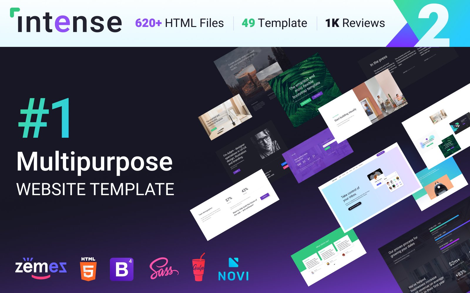 Multipurpose Website Template Intense #1 HTML Bootstrap Theme