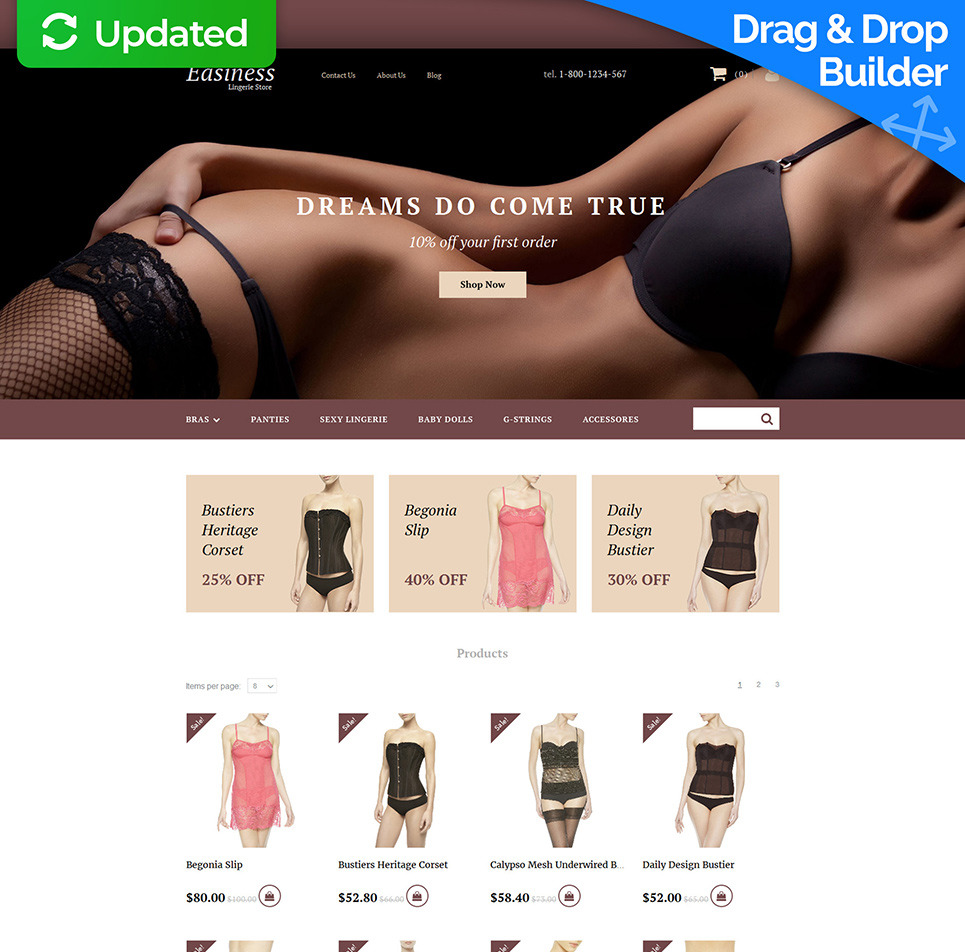 Lingerie Responsive MotoCMS Ecommerce Theme Big Screenshot Lingerie Responsive MotoCMS Ecommerce Template New Screenshots BIG