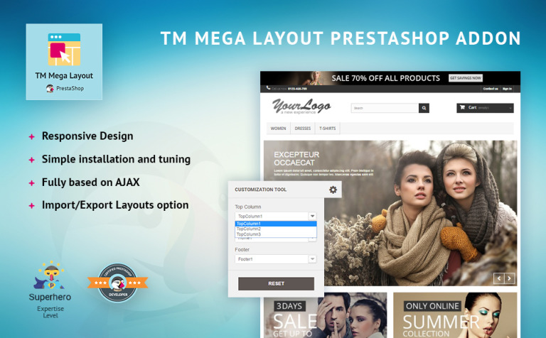 TM Mega Layout PrestaShop Module Template Big Screenshot TM Mega Layout PrestaShop Module New Screenshots BIG