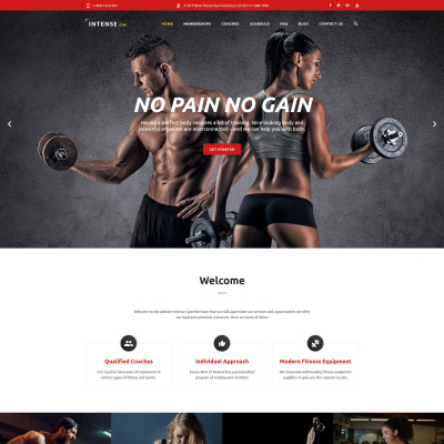 Website Vorlage namens "Intense Fitnessstudio" #58882