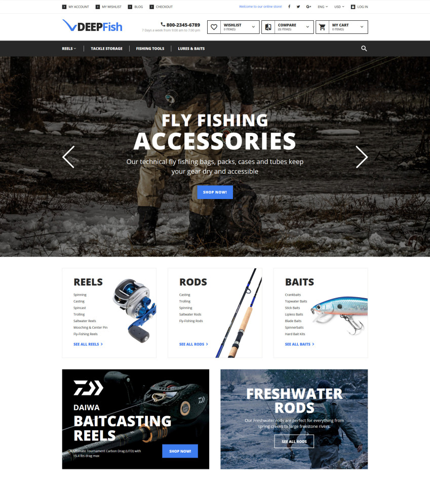 Fishing Store Magento Theme