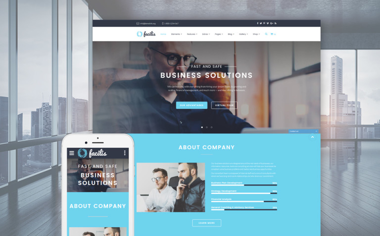 Facilis Responsive Website Theme Big Screenshot Facilis Website Template New Screenshots BIG