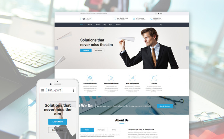 Financial Advisor Responsive Website Theme Big Screenshot Financial Advisor Website Template New Screenshots BIG