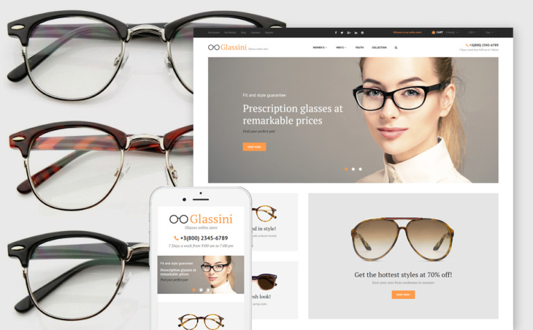 Glassini Bootstrap Magento Template Big Screenshot Glassini Magento Theme New Screenshots BIG