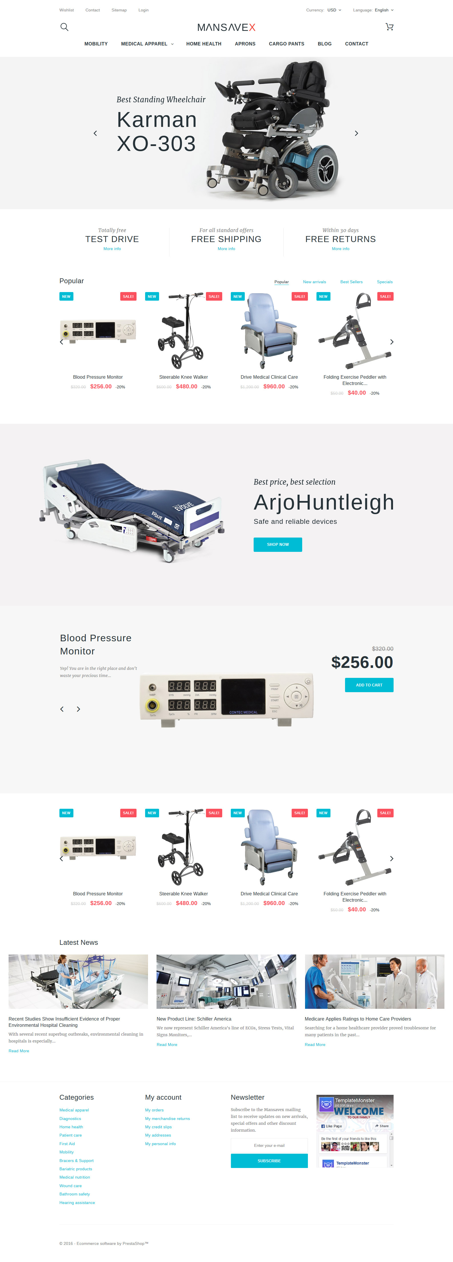 Modello PrestaShop Responsive #58979 "Mansavex - Medical Equipment"