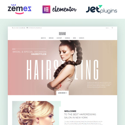 Modello WordPress Responsive #58991 "Durand - Salone di bellezza" #58991