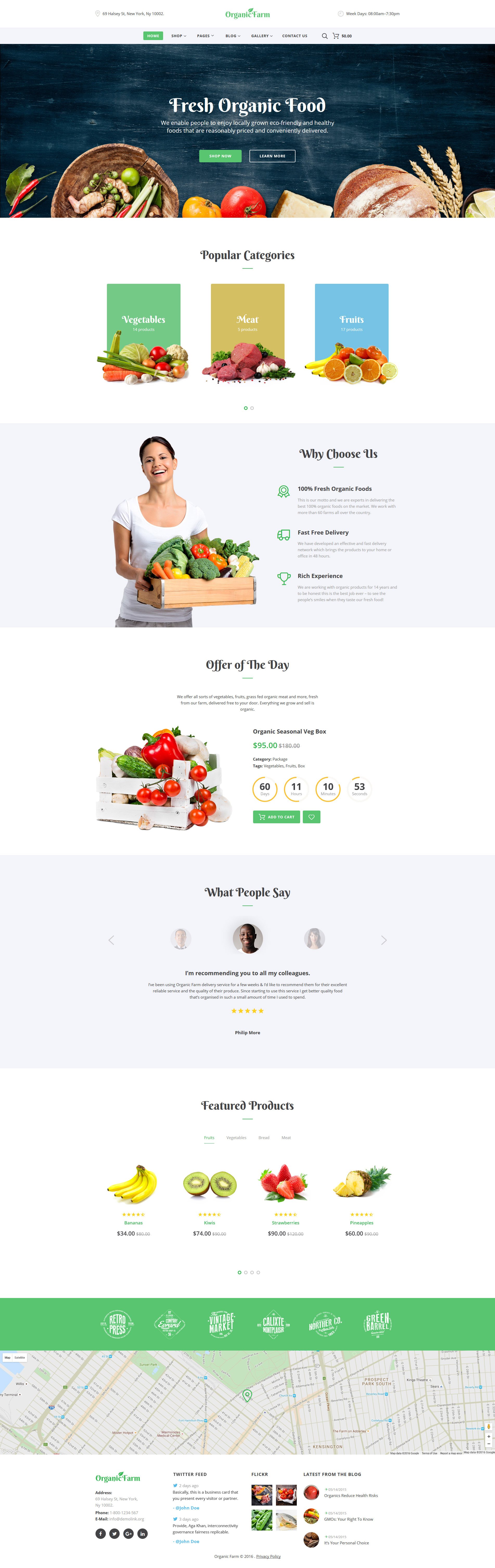 "Organic Farm - Food & Drink Multipage Creative HTML Bootstrap" modèle web adaptatif #58975