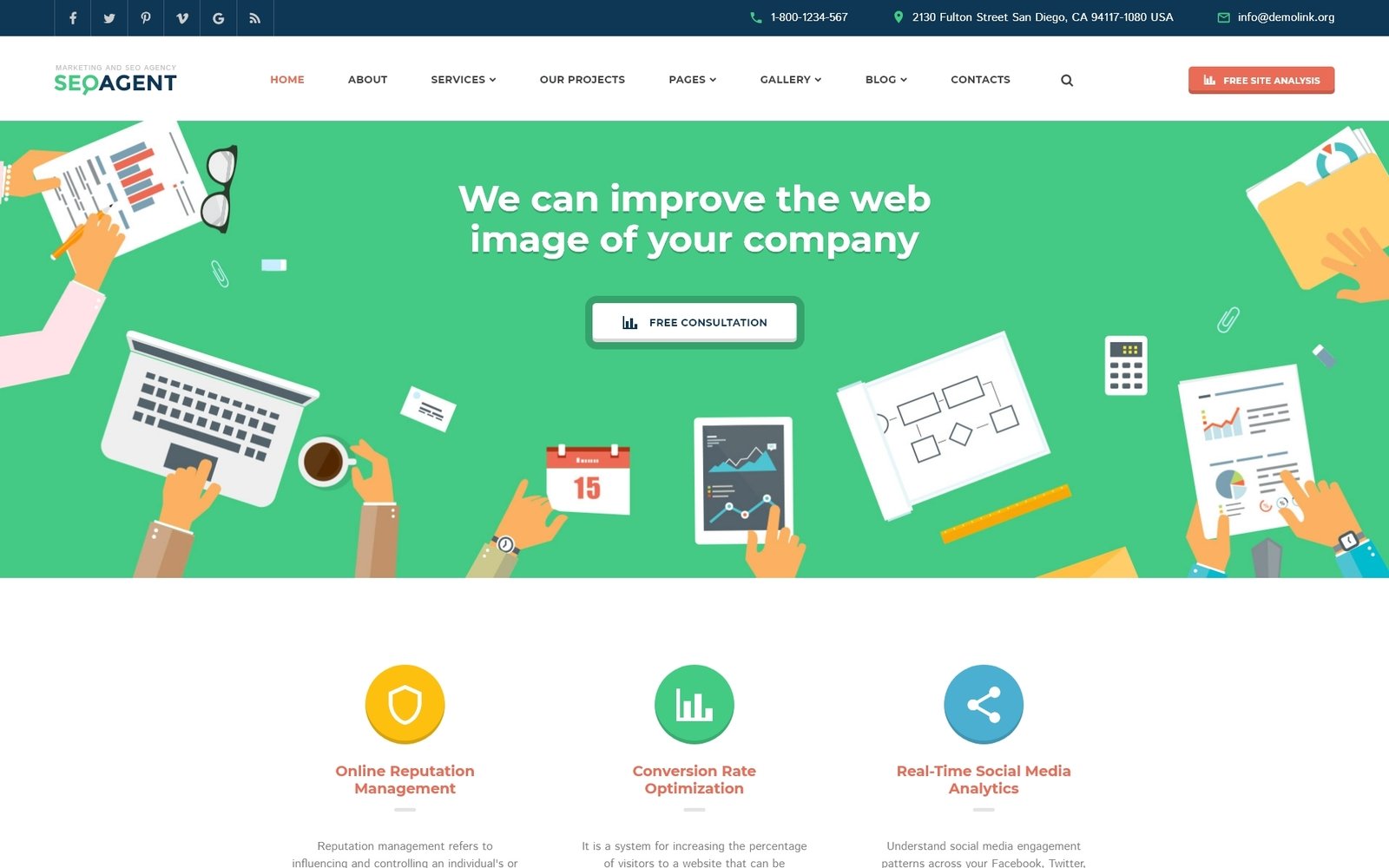 Plantilla Web Responsive para Sitio de SEO #58985 - captura de pantalla