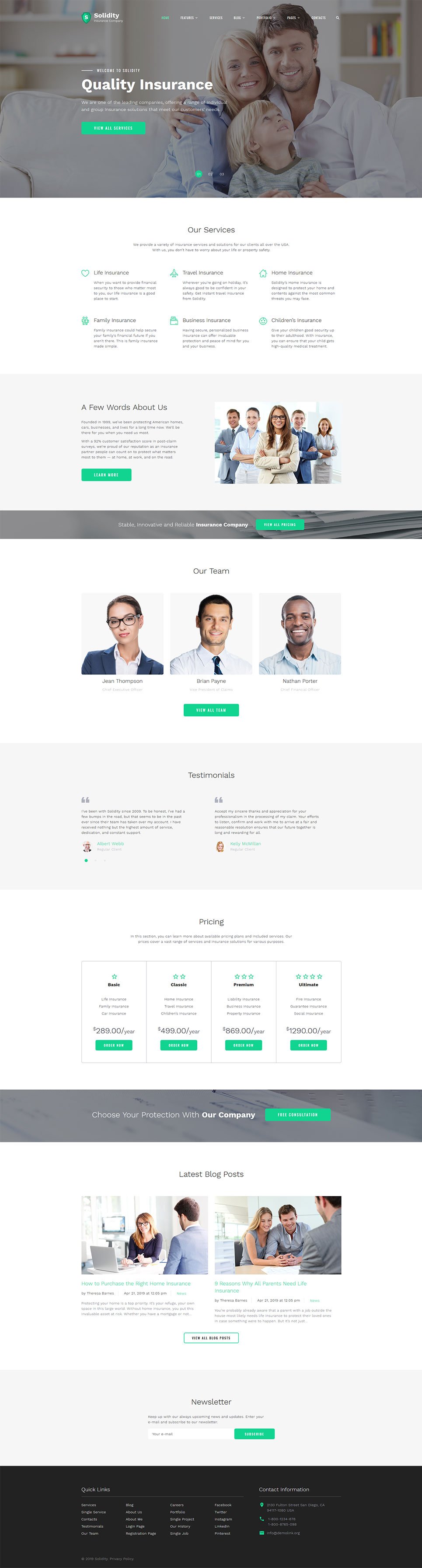 Reinsure Website Template New Screenshots BIG