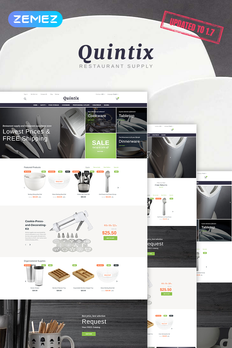 Responsivt Quintix - Restaurant Supplies PrestaShop-tema #58980