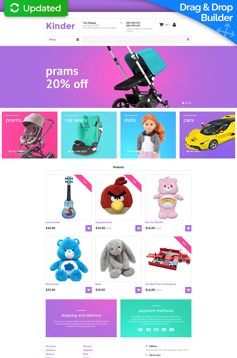 Responsywny ecommerce szablon MotoCMS #58997 na temat: sklep dla dzieci - zrzut ekranu