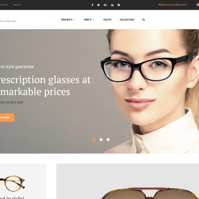 Responsywny szablon Magento #58935 na temat: okulary