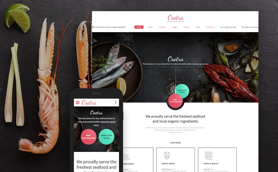 Seafood Restaurant Responsive Website Template New Screenshots BIG