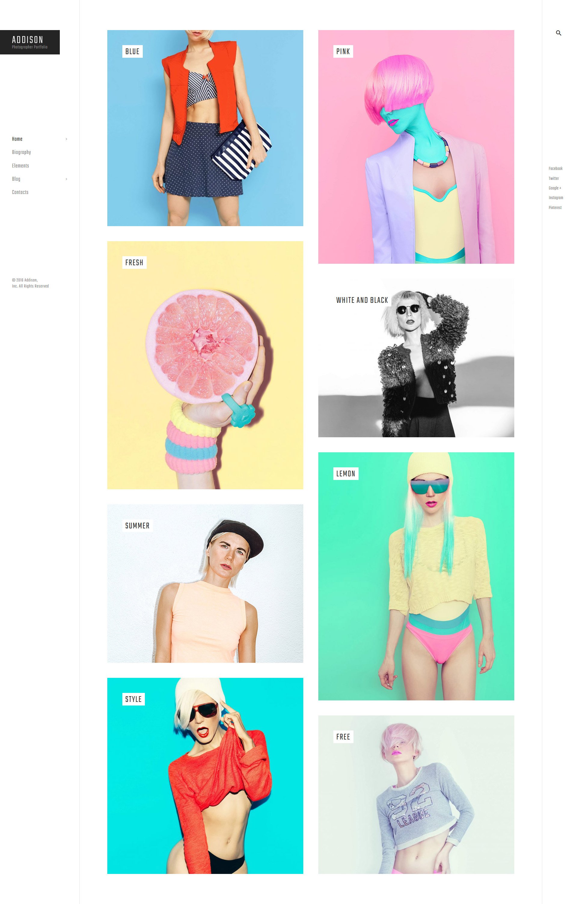 Tema De WordPress "Addison - Creative Photographer Portfolio" #58912 - captura de pantalla