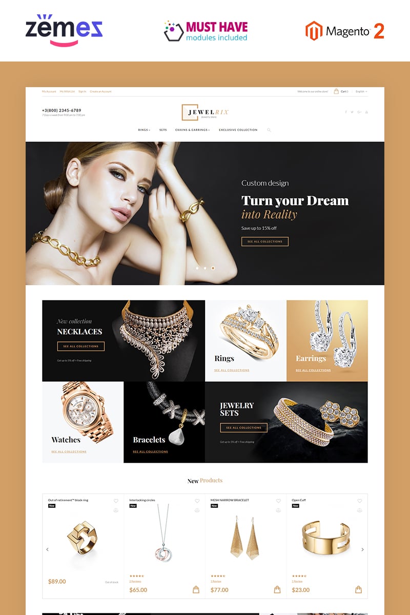 Tema Magento "Jewelrix" #58903 - captura de pantalla