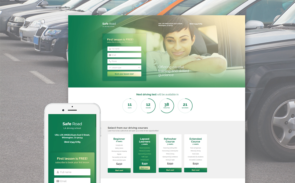 Traffic School Responsive Landing Page Template New Screenshots BIG