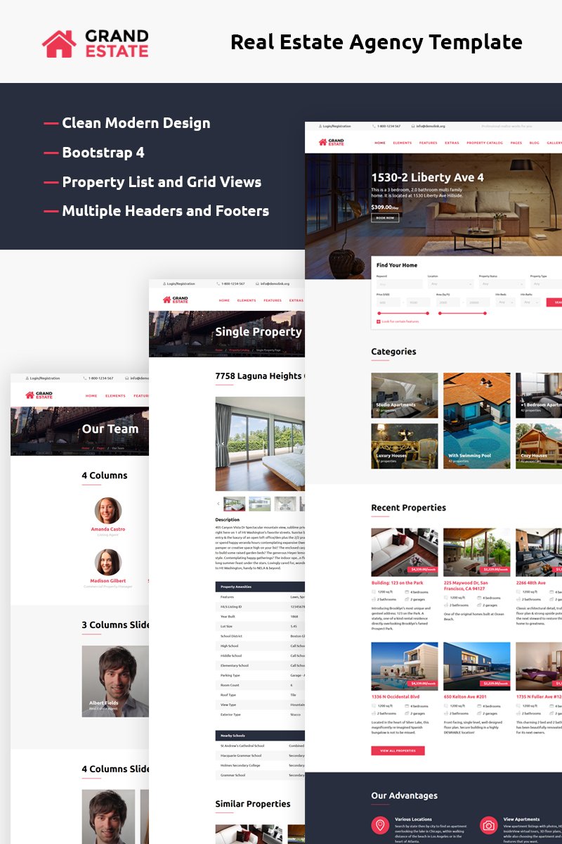 Website Vorlage namens "Grand Estate" #58944
