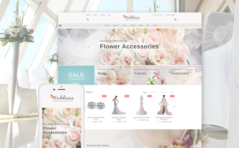Weddessa - Wedding Store Responsive PrestaShop Template Big Screenshot Weddessa - Wedding Store PrestaShop Theme New Screenshots BIG