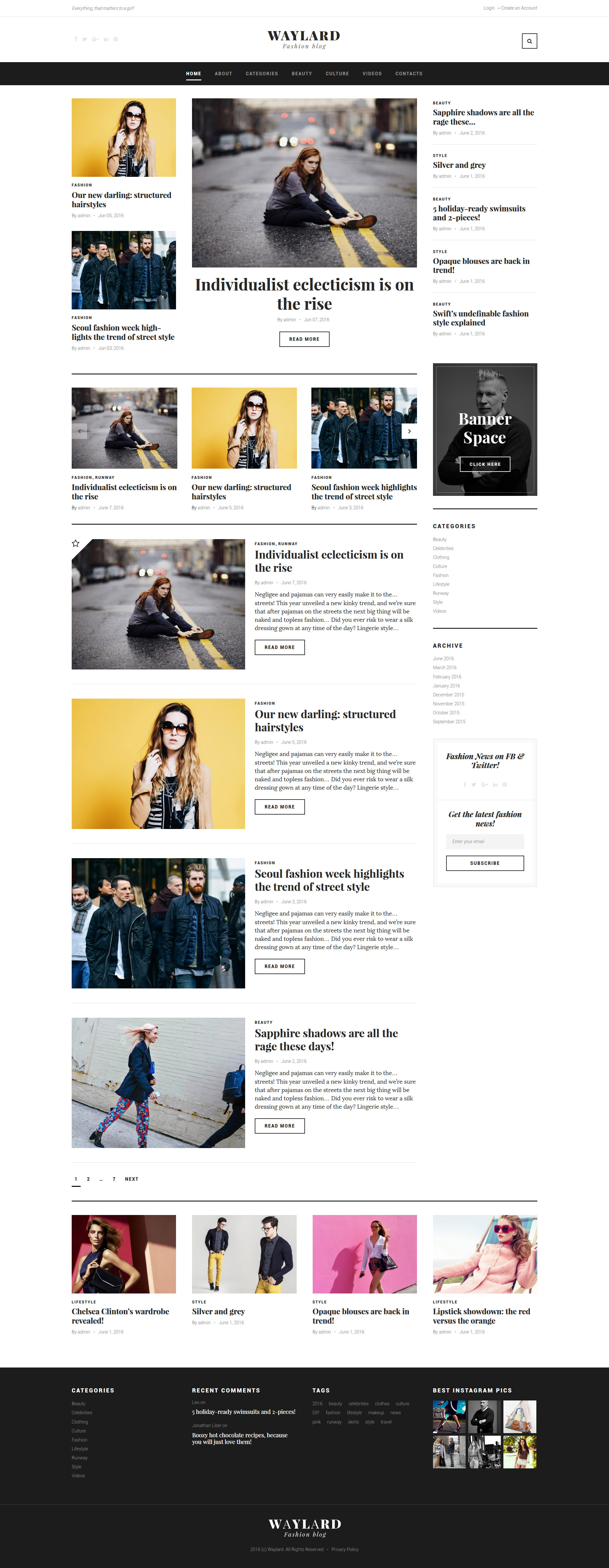Шаблон Waylard — Fashion Blog and Magazine #58904