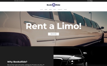 BookaRide - Limousine Car Rental Services WordPress Theme