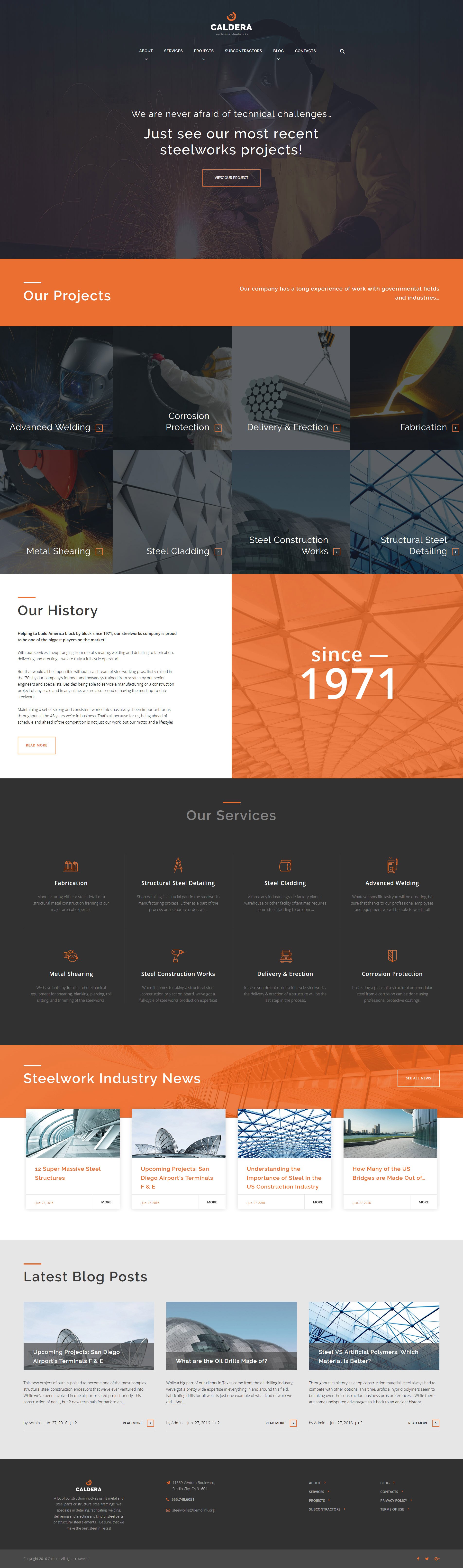 "Caldera - Steelworks and Constructions" thème WordPress adaptatif #59027