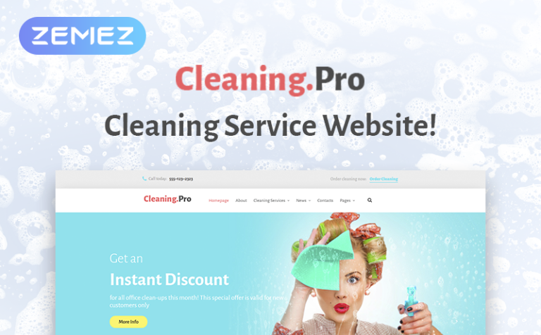 Cleaning & Maid Service Company Responsive WordPress Theme Big Screenshot Cleaning & Maid Service Company WordPress Theme New Screenshots BIG