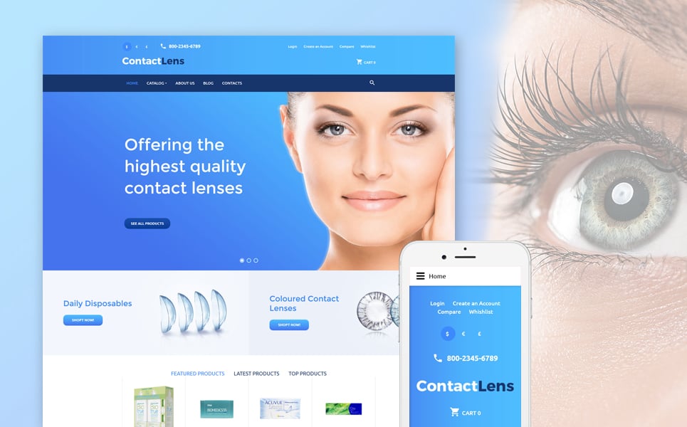 Contact Lens VirtueMart Template New Screenshots BIG