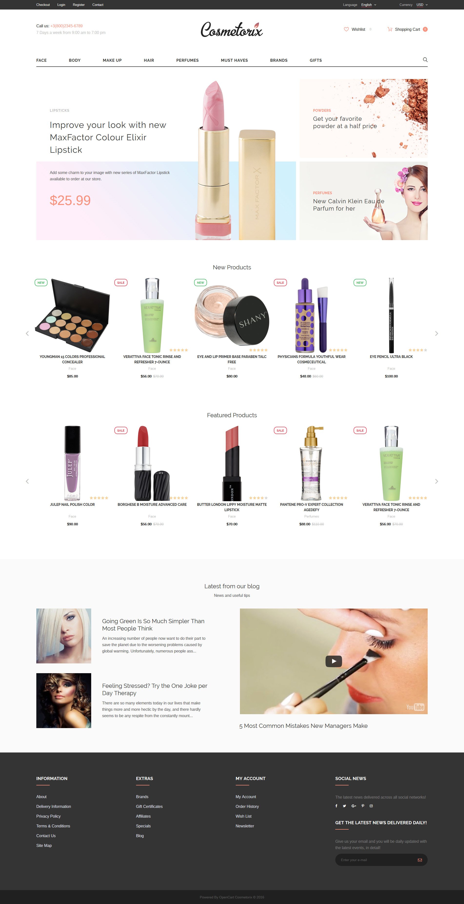 Cosmetorix OpenCart Template - screenshot