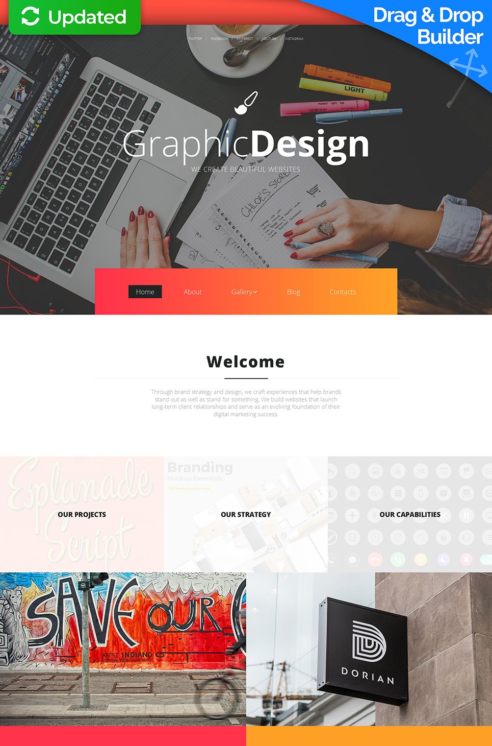 Graphic Design Moto CMS 3 Template New Screenshots BIG