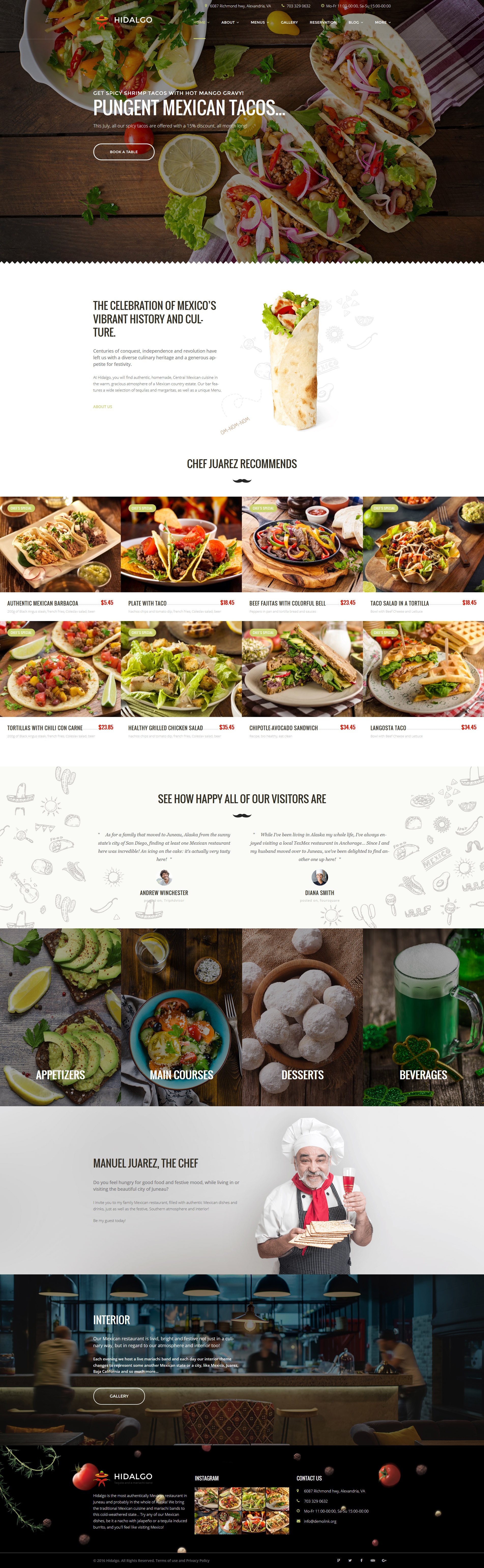 Hidalgo - Mexican Food Restaurant WordPress Theme New Screenshots BIG