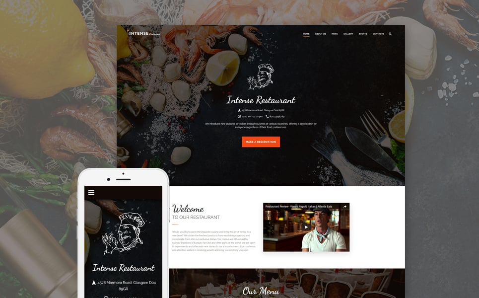 INTENSE Restaurant Website Template New Screenshots BIG