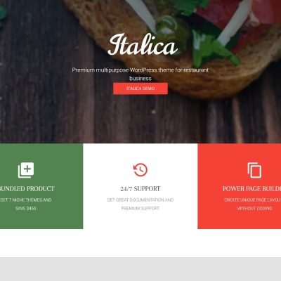 Italica - multipurpose restaurant WordPress theme with 6 skins #59008