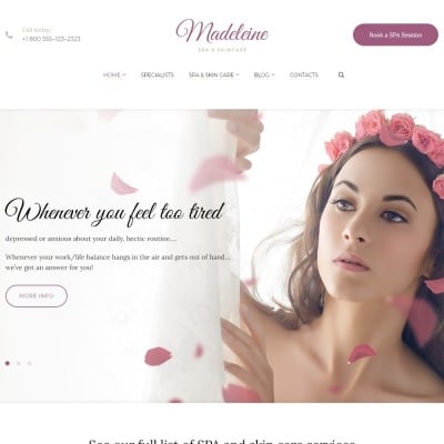 Madeleine - Spa Health & Skincare WordPress Theme WordPress Theme #59014